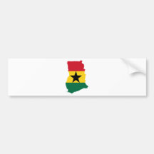 Ghana Flag Map full size Bumper Sticker