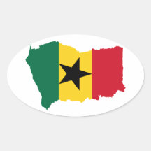 Ghana Flag Map GH Oval Sticker