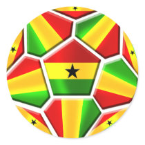 Ghana The Black Stars soccer ball Ghanaian flags Round Sticker