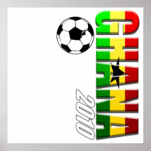 Ghana vertical soccer logo flag of Ghana Poster