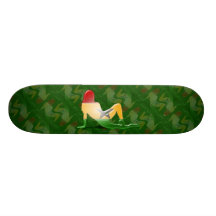 Ghanaian Girl Silhouette Flag Custom Skateboard