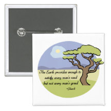 Ghandi Earth quote button
