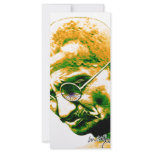 Ghandi in orange, green and white rack cards