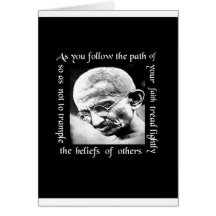 ghandi tread lightly greeting card