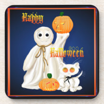 Ghost and Ghosty Kitty Coster Coaster