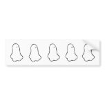 Ghost - crisp graphic little line art drawing bumper stickers