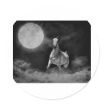 Ghost horse round sticker