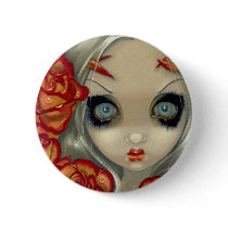 "Ghost of a Rose" Button