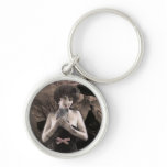 Ghostly Cat Lady art keychain