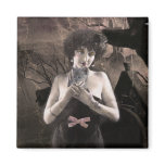 Ghostly Cat Lady art magnet