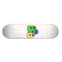 Ghosts in green blue yellow custom skate board