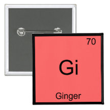Gi - Ginger Funny Chemistry Element Symbol T-Shirt Pin