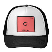 Gi - Ginger Funny Chemistry Element Symbol T-Shirt Mesh Hats
