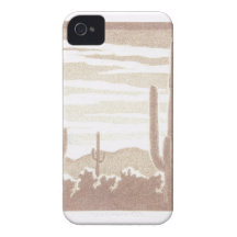 Giant Cactus Sunset Case-Mate iPhone 4 Cases