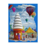 Giant Ice Cream Cone Carnival Landscape postcards
