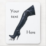 Giant Leather Thigh High Boot Tramples Mouse Pad