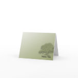 Giant Oak on Green Field Note Card