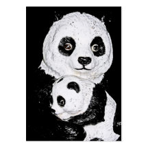 Giant Panda and Cub, Style 2 Business Card Template