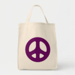 Giant Purple Peace Sign Tote Bags