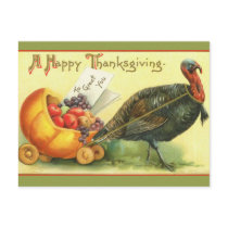 Giant Turkey Vintage Thanksgiving Art Cards Postcard