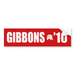 GIBBONS 2010 bumper stickers