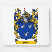 GIBSON FAMILY CREST -  GIBSON COAT OF ARMS MOUSE PAD