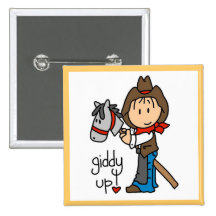Giddy Up Cowboy T shirts and Gifts Pin