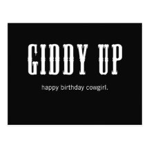 giddy up postcard
