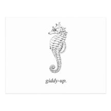 Giddy-Up Seahorse Postcards