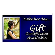 Gift cerrtificate reminder card business card templates