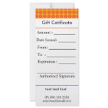 Gift Certificate rack cards