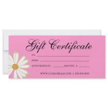 Gift Certificates Salon Daisy Flower pink
