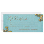 Gift Certificates Salon Spa Gold Leaf Blue rack cards