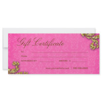 Gift Certificates Salon Spa Gold Leaf Pink