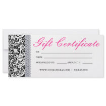 Gift Certificates Salon Spa Pink Crown Jewellery