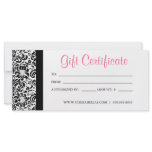 Gift Certificates Salon Spa Pink Damask Frame