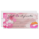 Gift Certificates Salon Spa Pink Lips & Lights rack cards