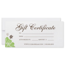 Gift Certificates Salon Tropical Flower lime green