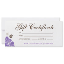Gift Certificates Salon Tropical Flower purple bro