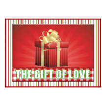 gift of love christmas present greetings card personalized invites