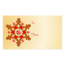GIFT TAG GINGERBREAD BOY by SHARON SHARPE Business Card Templates