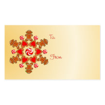 GIFT TAG GINGERBREAD GIRL by SHARON SHARPE Business Card Templates