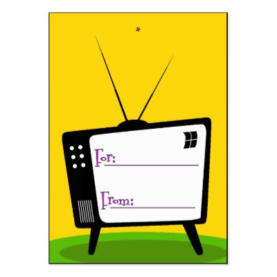 Gift Tag - Retro TV Business Card by janettetsmith