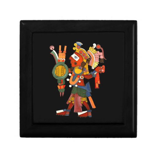 giftbox with Mayan indian warrior Trinket Boxes