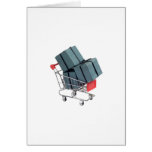 Gifts in trolley greeting card