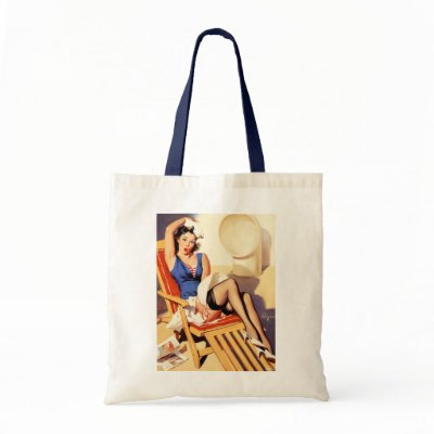 Gil Elvgren tote bag vintage rockabilly bombshell by emilysanderson24