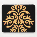 Gilded Damask Mousepad for the Elegant Office Desk