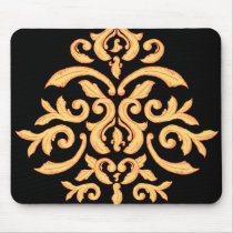 Gilded Damask Mousepad for the Elegant Office Desk
