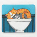 Ginger and Grey Tabby Cats in a Sink Mousepad