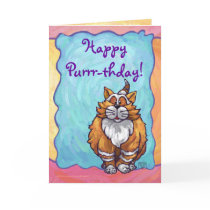 Ginger Cat Birthday Card